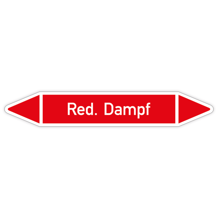 Rohrleitungskennzeichen Red. Dampf nach DIN 2403, in verschiedenen Ausführungen