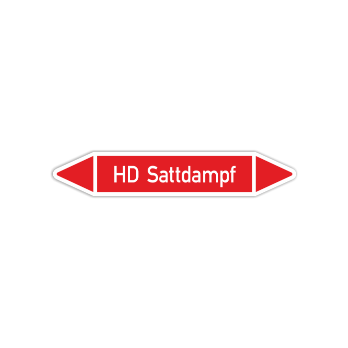 Rohrleitungskennzeichen HD Sattdampf nach DIN 2403, in verschiedenen Ausführungen