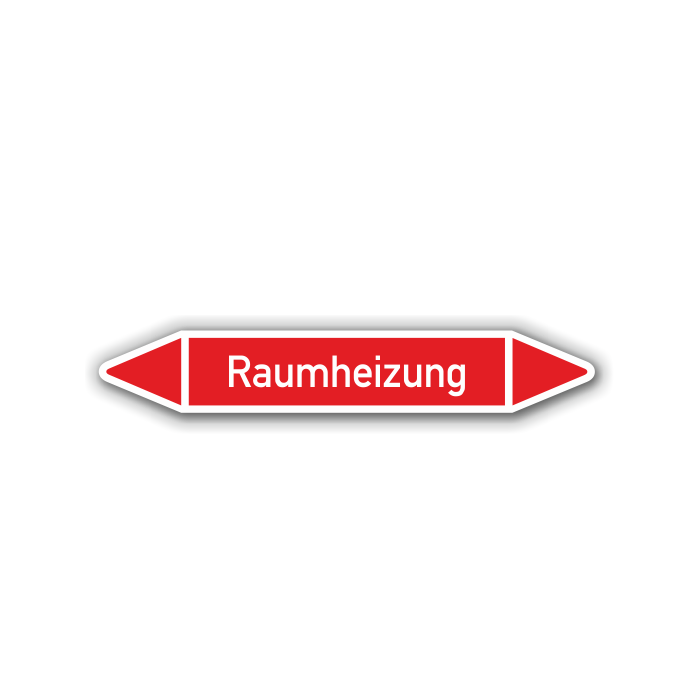 Rohrleitungskennzeichen Raumheizung nach DIN 2403, in verschiedenen Ausführungen