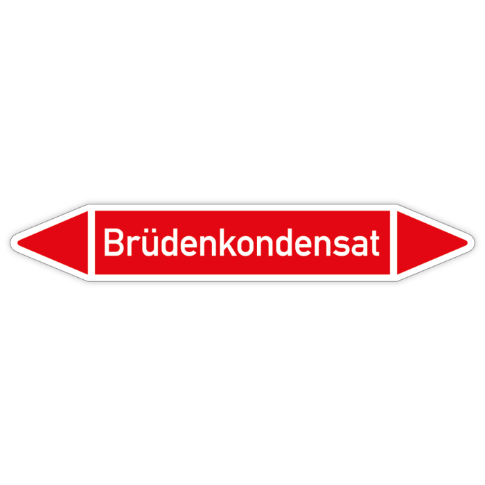 Rohrleitungskennzeichen Brüdenkondensat nach DIN 2403, in verschiedenen Ausführungen