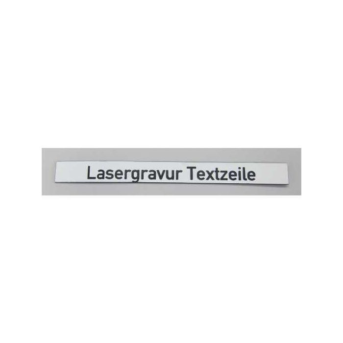 Gravur- Einschubleisten mit Wunschtext für Bezeichnungsschild, Kunststoff, weiß, 100 x 9,3 mm