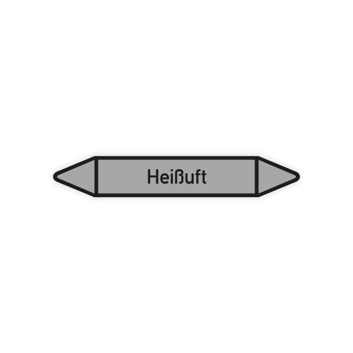 Rohrleitungskennzeichen Heißluft nach DIN 2403, in verschiedenen Ausführungen