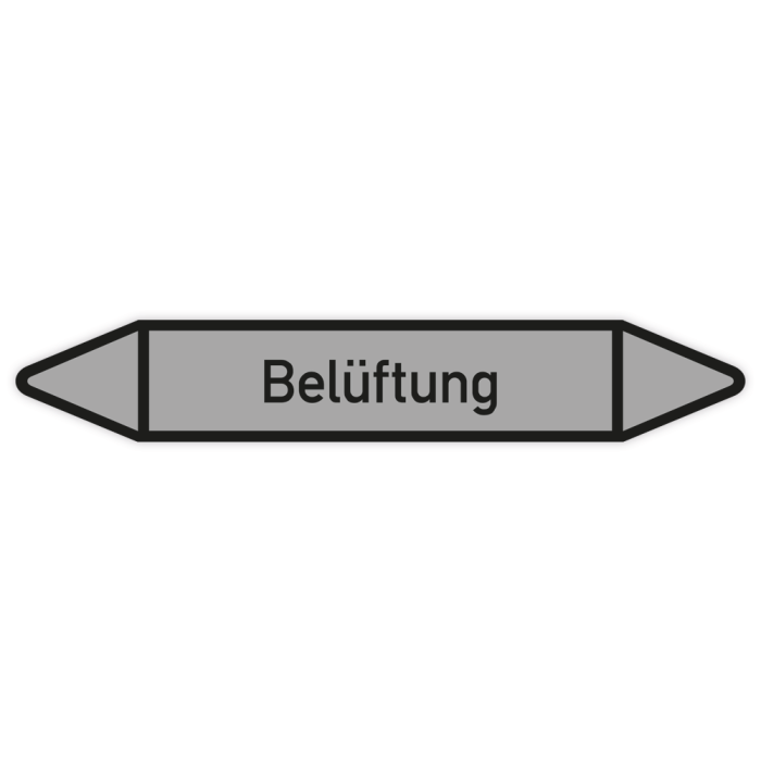Rohrleitungskennzeichen Belüftung nach DIN 2403, in verschiedenen Ausführungen