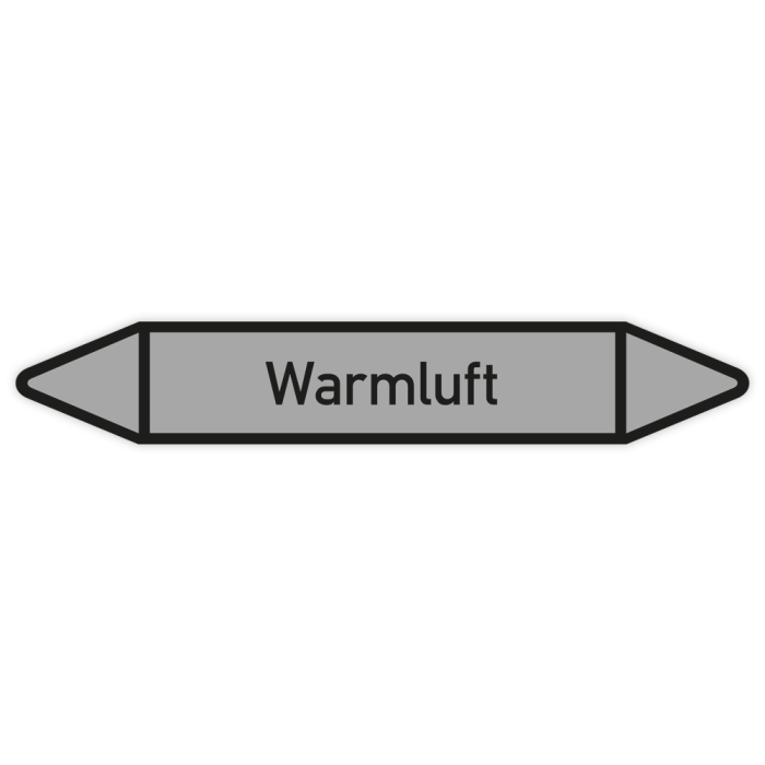 Rohrleitungskennzeichen Warmluft nach DIN 2403, in verschiedenen Ausführungen