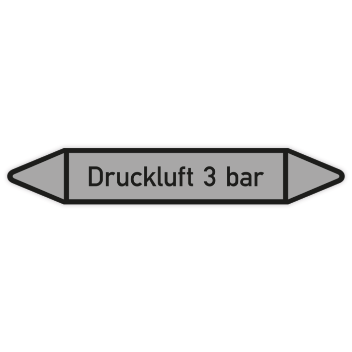 Rohrleitungskennzeichen Druckluft 3 bar nach DIN 2403, in verschiedenen Ausführungen