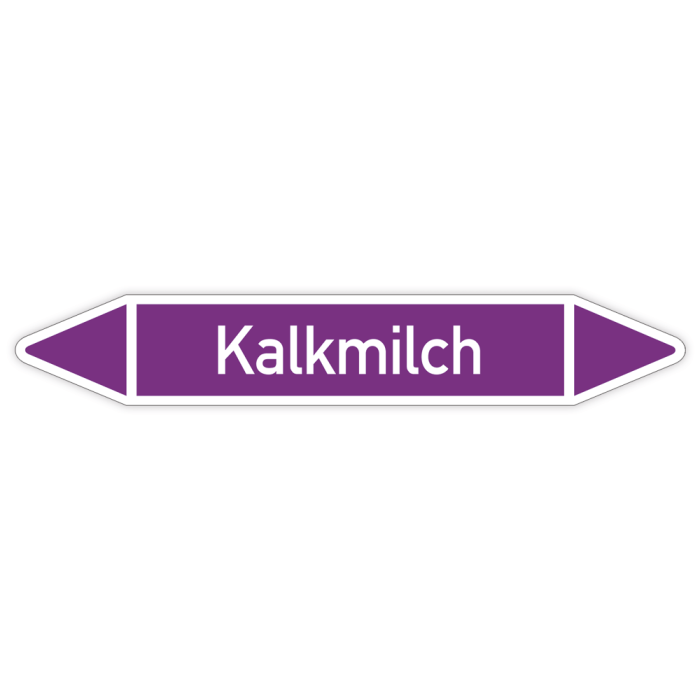 Rohrleitungskennzeichen Kalkmilch nach DIN 2403, in verschiedenen Ausführungen