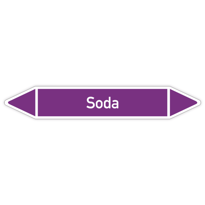 Rohrleitungskennzeichen Soda nach DIN 2403, in verschiedenen Ausführungen