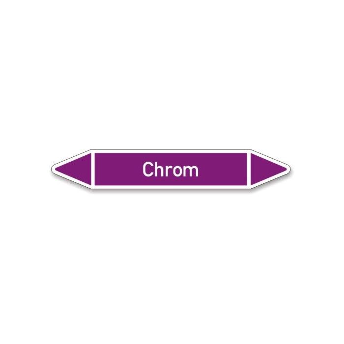 Rohrleitungskennzeichen Chrom nach DIN 2403, in verschiedenen Ausführungen