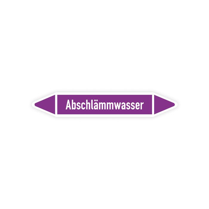 Rohrleitungskennzeichen Abschlämmwasser nach DIN 2403, in verschiedenen Ausführungen