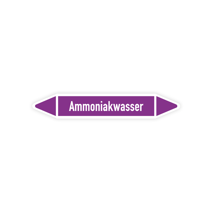 Rohrleitungskennzeichen Ammoniakwasser nach DIN 2403, in verschiedenen Ausführungen