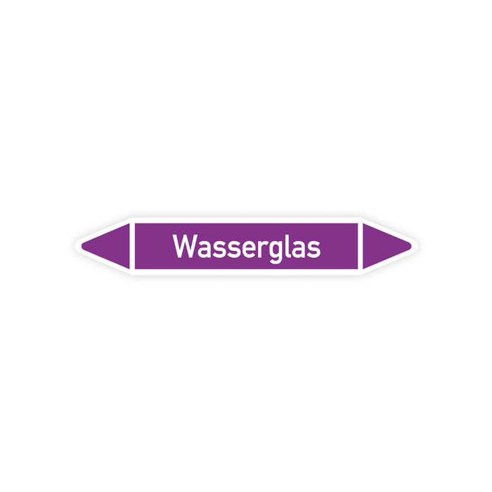 Rohrleitungskennzeichen Wasserglas nach DIN 2403, in verschiedenen Ausführungen
