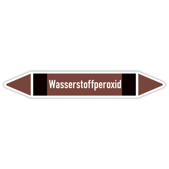 Rohrleitungskennzeichen Wasserstoffperoxid, DIN 2403, in verschiedenen Ausführungen