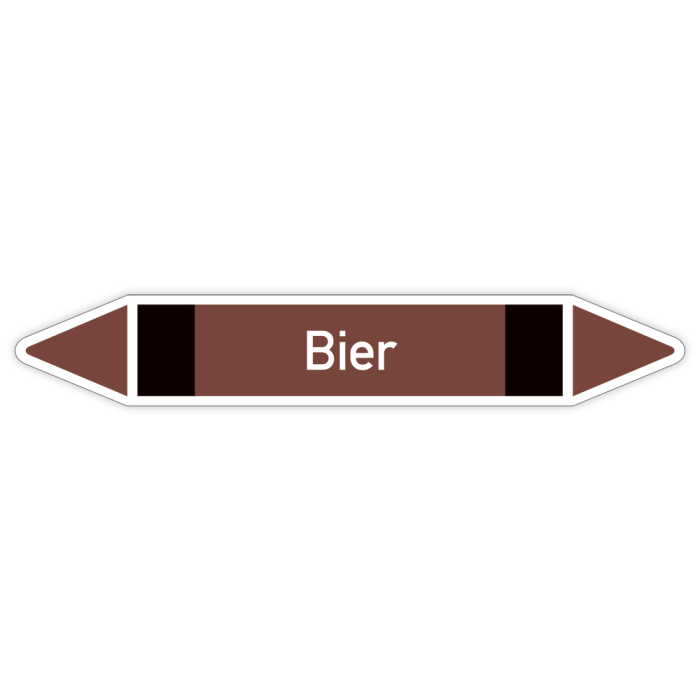 Rohrleitungskennzeichen Bier nach DIN 2403, in verschiedenen Ausführungen