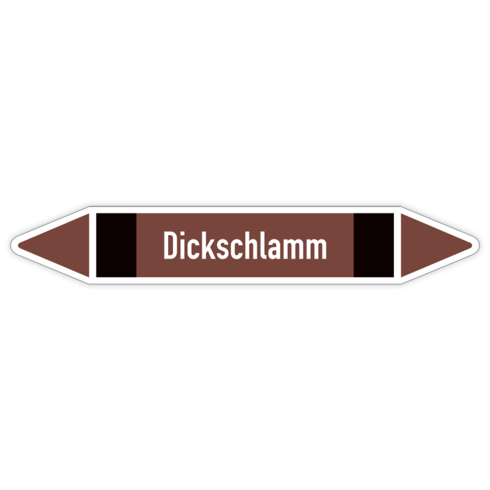 Rohrleitungskennzeichen Dickschlamm nach DIN 2403, in verschiedenen Ausführungen