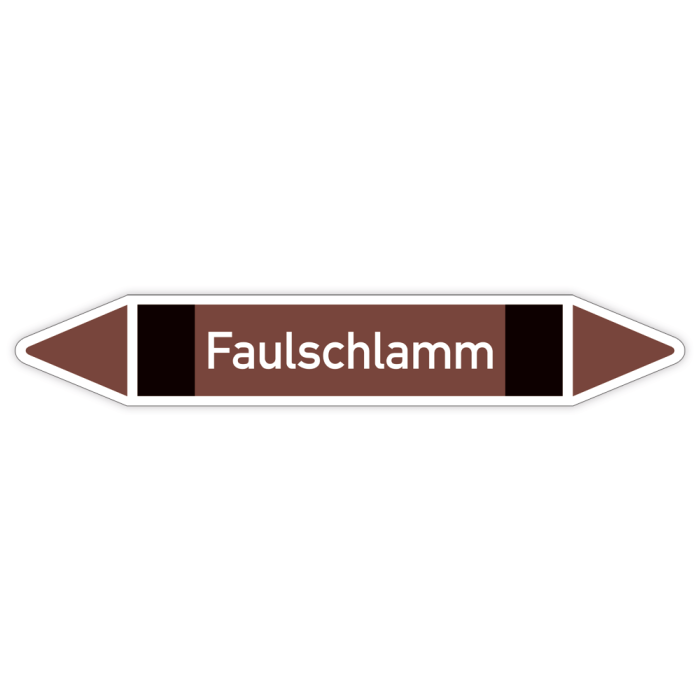 Rohrleitungskennzeichen Faulschlamm nach DIN 2403, in verschiedenen Ausführungen