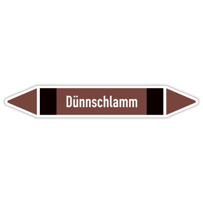 Rohrleitungskennzeichen Dünnschlamm nach DIN 2403, in verschiedenen Ausführungen