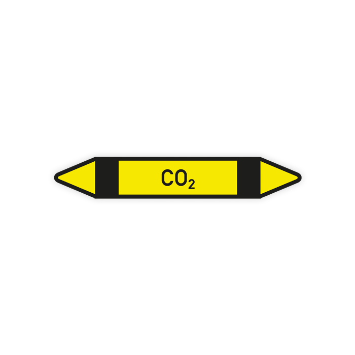 Rohrleitungskennzeichen CO2 nach DIN 2403, in verschiedenen Ausführungen