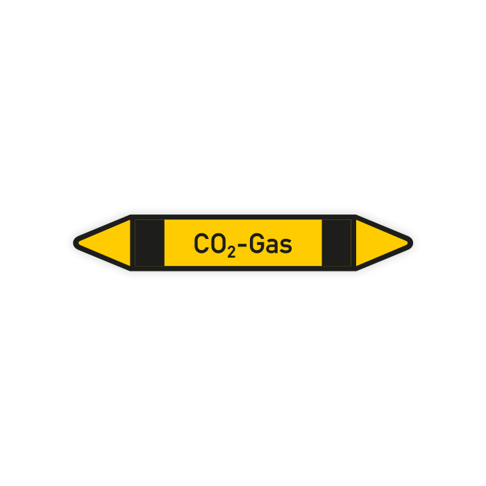 Rohrleitungskennzeichen CO2-Gas nach DIN 2403, in verschiedenen Ausführungen