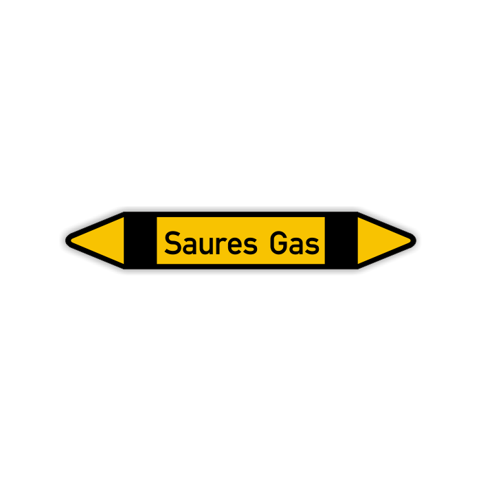 Rohrleitungskennzeichen saures Gas nach DIN 2403, in verschiedenen Ausführungen