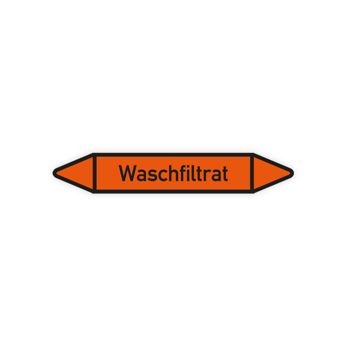 Rohrleitungskennzeichen Waschfiltrat nach DIN 2403, in verschiedenen Ausführungen