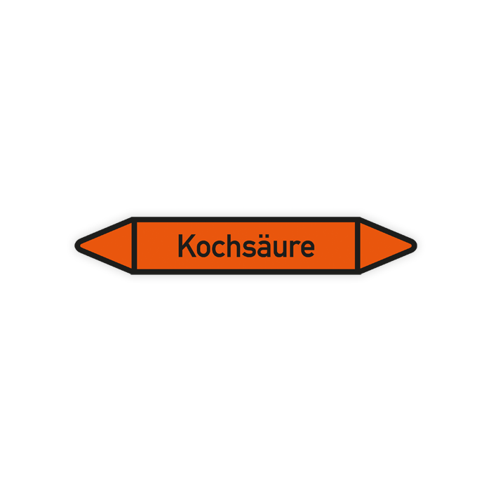 Rohrleitungskennzeichen Kochsäure nach DIN 2403, in verschiedenen Ausführungen