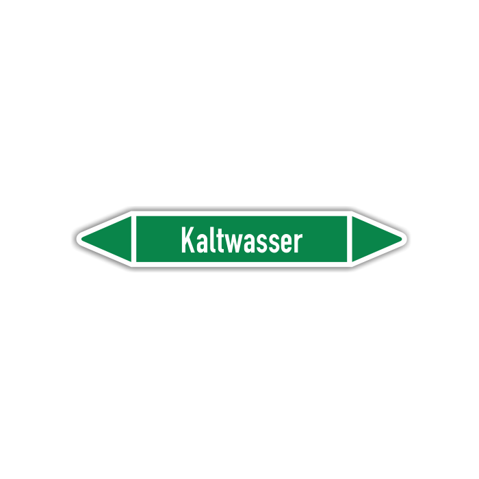 Rohrleitungskennzeichen Kaltwasser nach DIN 2403, in verschiedenen Ausführungen
