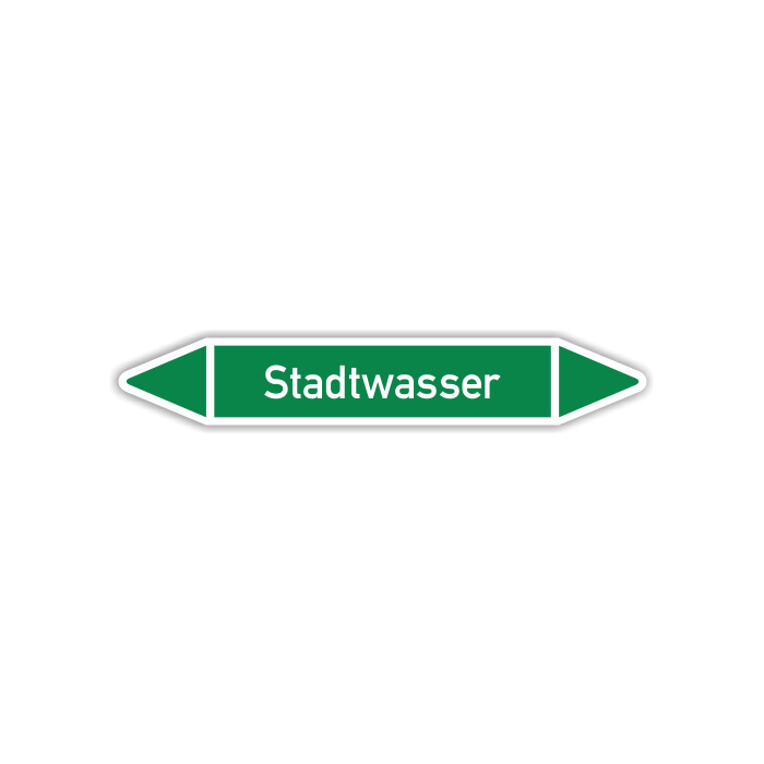 Rohrleitungskennzeichen Stadtwasser nach DIN 2403, in verschiedenen Ausführungen