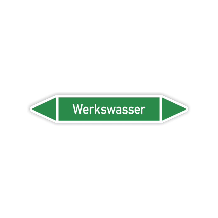 Rohrleitungskennzeichen Werkswasser nach DIN 2403, in verschiedenen Ausführungen