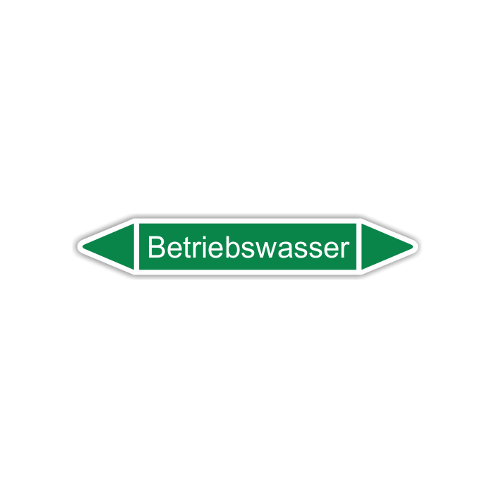 Rohrleitungskennzeichen Betriebswasser nach DIN 2403,  in verschiedenen Ausführungen