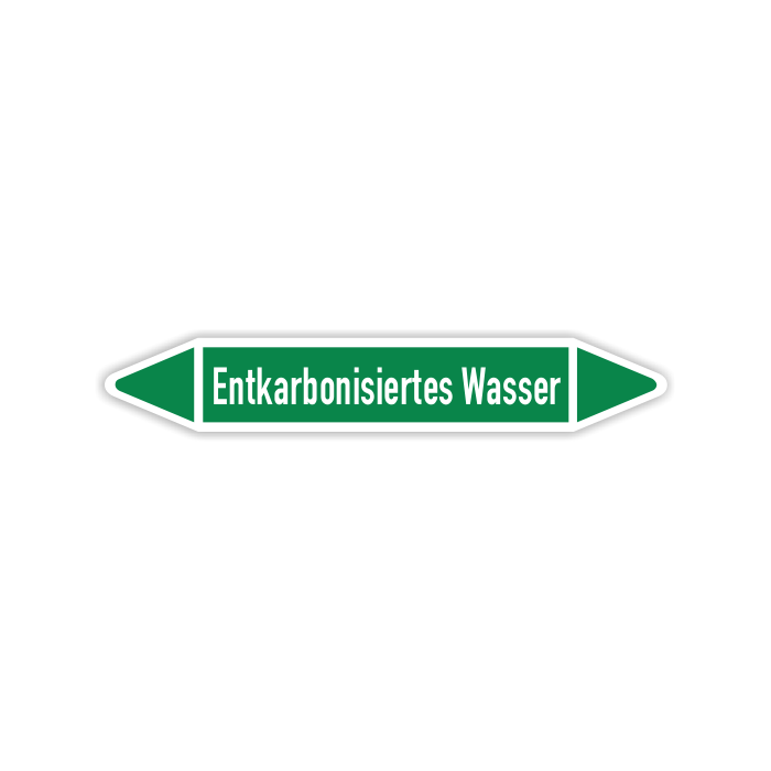 Rohrleitungskennzeichen Entkarbonisiertes Wasser nach DIN 2403, in verschiedenen Ausführungen
