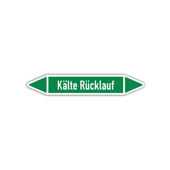 Rohrleitungskennzeichen Kälte Rücklauf nach DIN 2403, in verschiedenen Ausführungen