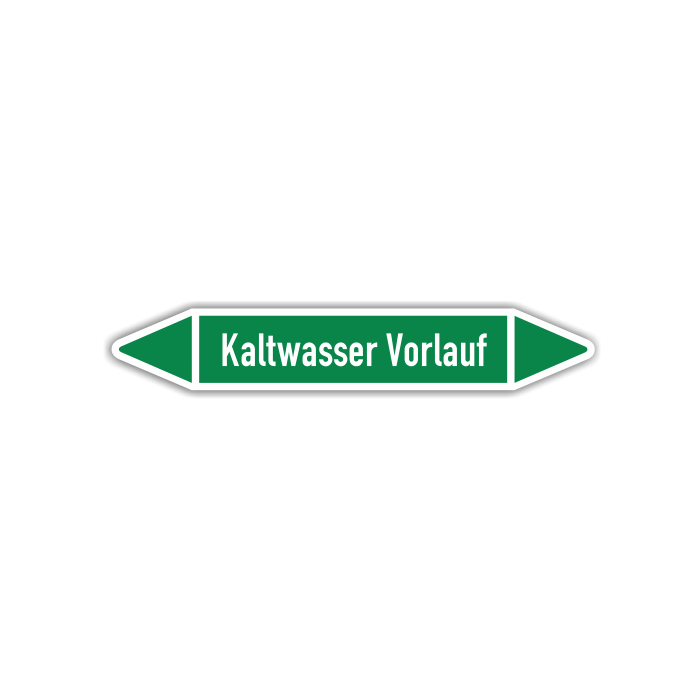 Rohrleitungskennzeichen Kaltwasser Vorlauf nach DIN 2403, in verschiedenen Ausführungen