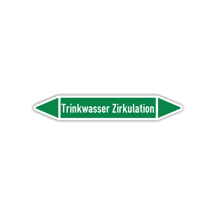 Rohrleitungskennzeichen Trinkwasser Zirkulation nach DIN 2403, in verschiedenen Ausführungen