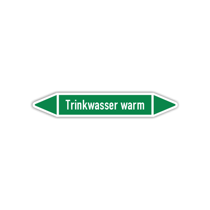 Rohrleitungskennzeichen Trinkwasser warm nach DIN 2403, in verschiedenen Ausführungen