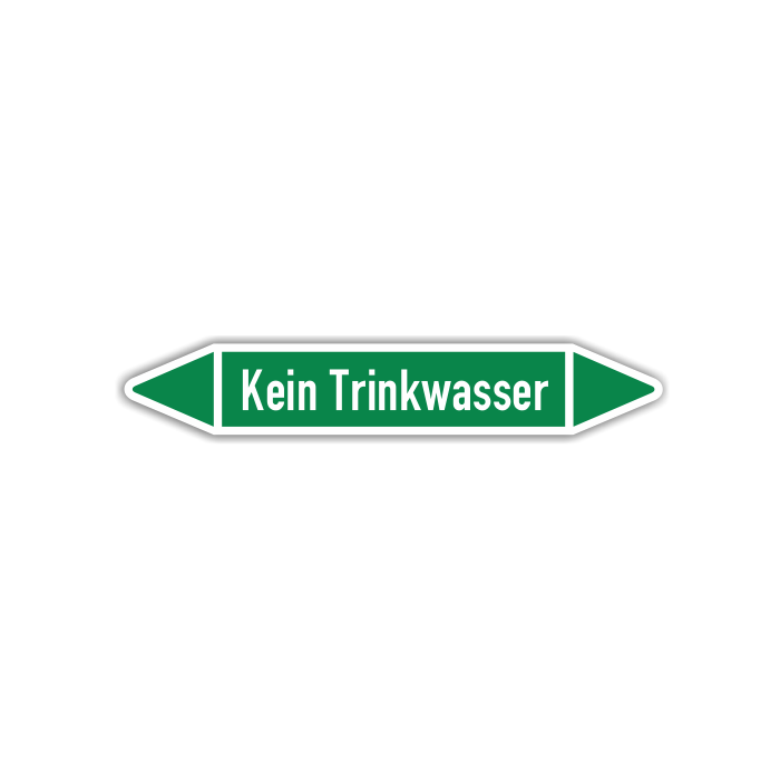 Rohrleitungskennzeichen Kein Trinkwasser nach DIN 2403, in verschiedenen Ausführungen