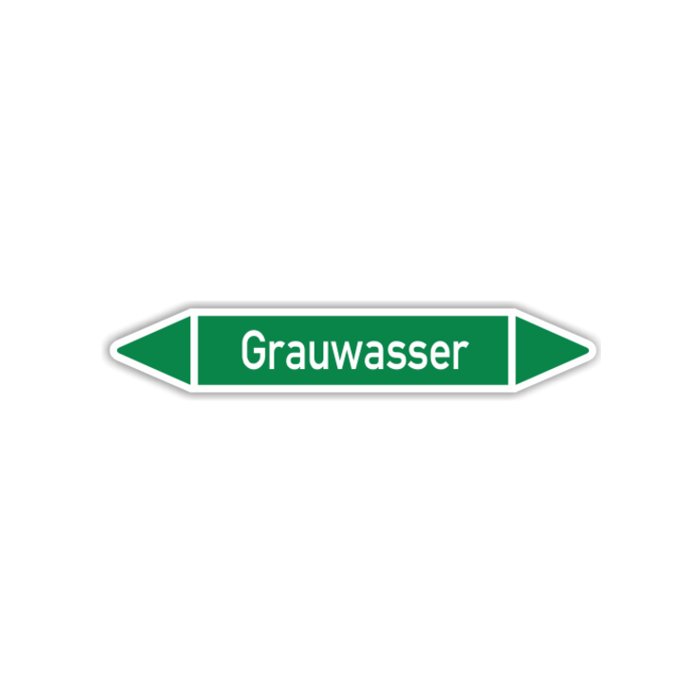 Rohrleitungskennzeichen Grauwasser nach DIN 2403, in verschiedenen Ausführungen