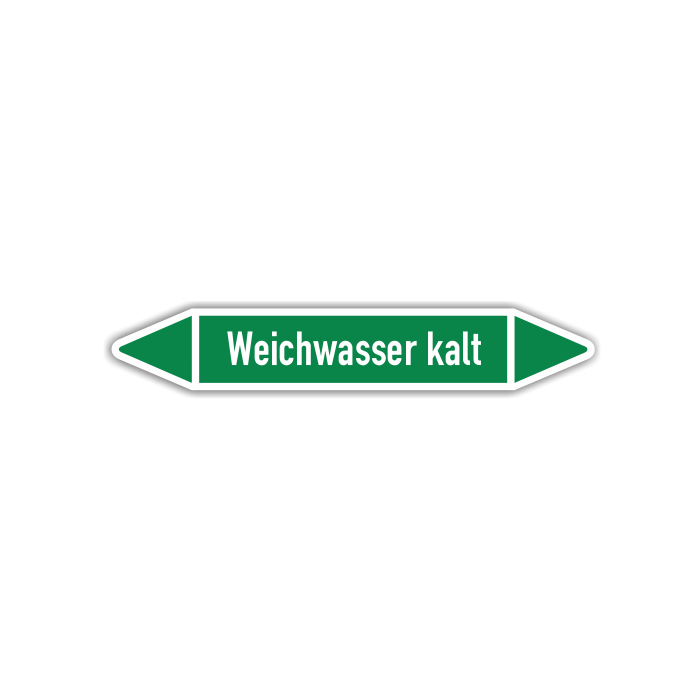 Rohrleitungskennzeichen Weichwasser kalt nach DIN 2403, in verschiedenen Ausführungen
