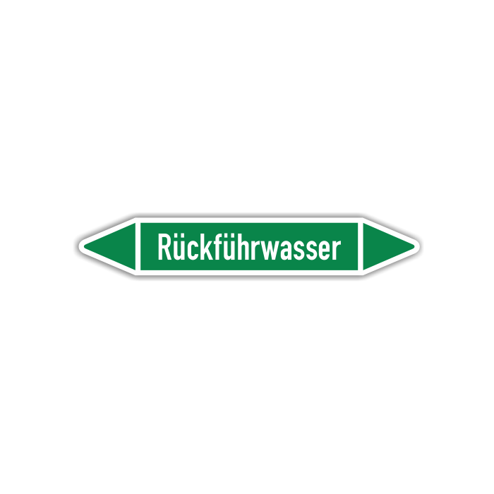 Rohrleitungskennzeichen Rückführwasser nach DIN 2403, in verschiedenen Ausführungen