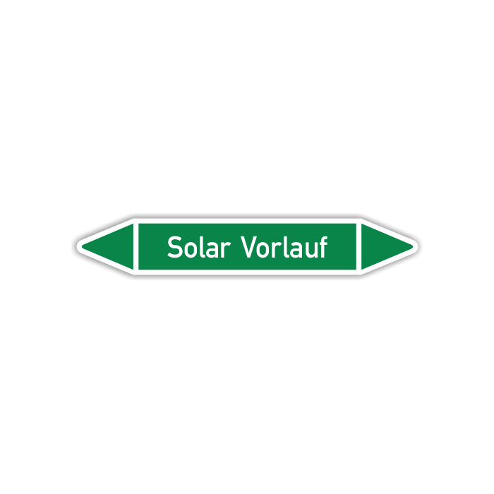 Rohrleitungskennzeichen Solar Vorlauf nach DIN 2403, in verschiedenen Ausführungen
