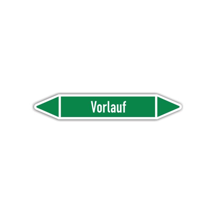 Rohrleitungskennzeichen Vorlauf nach DIN 2403, in verschiedenen Ausführungen