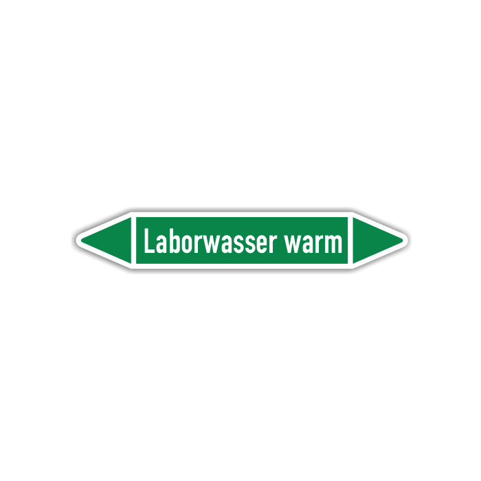 Rohrleitungskennzeichen Laborwasser warm nach DIN 2403, in verschiedenen Ausführungen