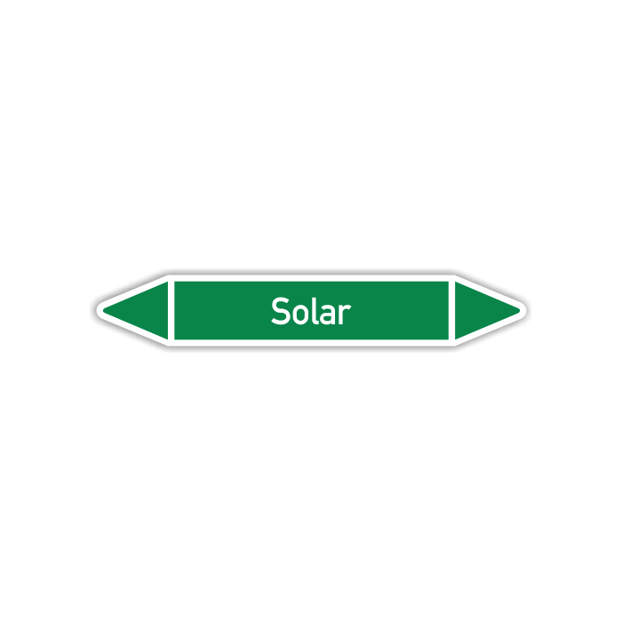 Rohrleitungskennzeichen Solar nach DIN 2403, in verschiedenen Ausführungen