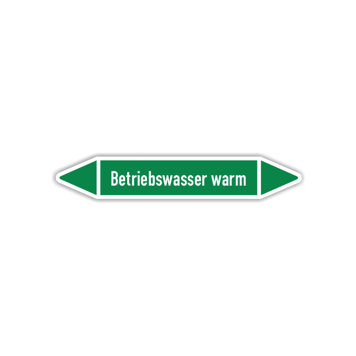 Rohrleitungskennzeichen Betriebswasser warm nach DIN 2403, in verschiedenen Ausführungen