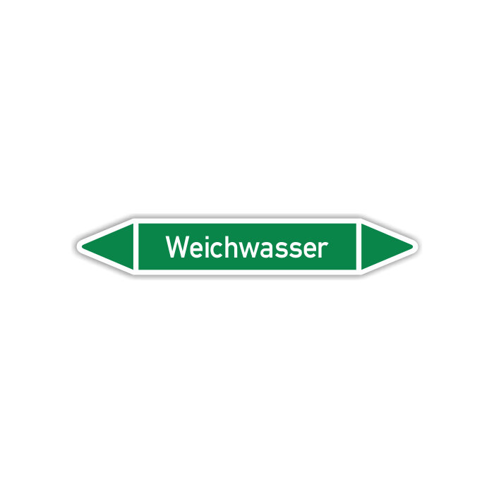 Rohrleitungskennzeichen Weichwasser nach DIN 2403, in verschiedenen Ausführungen