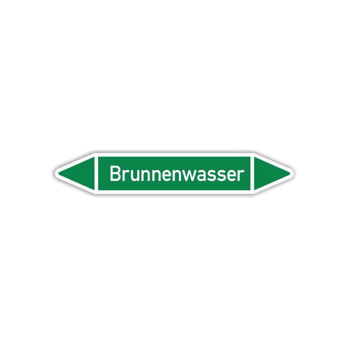 Rohrleitungskennzeichen Brunnenwasser nach DIN 2403, in verschiedenen Ausführungen