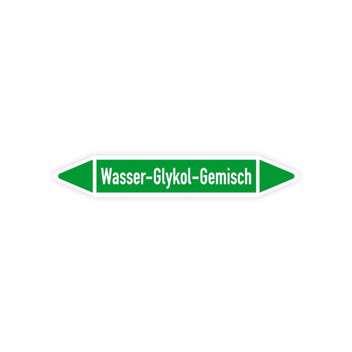 Rohrleitungskennzeichen Wasser-Glykol-Gemisch nach DIN 2403, in verschiedenen Ausführungen