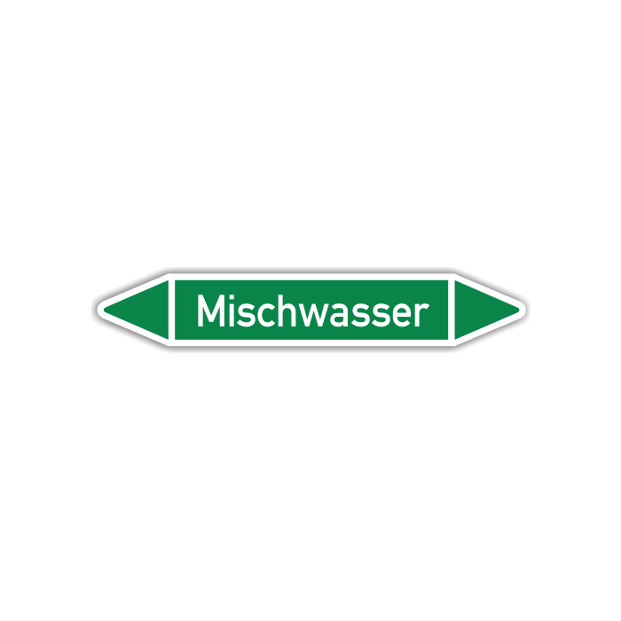 Rohrleitungskennzeichen Mischwasser nach DIN 2403, in verschiedenen Ausführungen