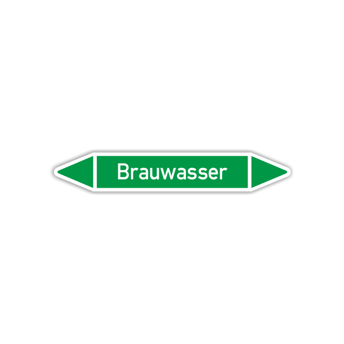 Rohrleitungskennzeichen Brauwasser nach DIN 2403, in verschiedenen Ausführungen