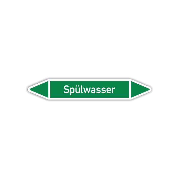 Rohrleitungskennzeichen Spülwasser nach DIN 2403, in verschiedenen Ausführungen
