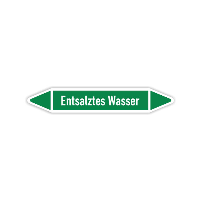 Rohrleitungskennzeichen Entsalztes Wasser nach DIN 2403, in verschiedenen Ausführungen